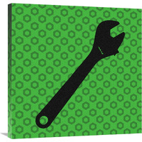 Hand Tools - Wrench and Hex Nut-Canvas Art-30"x30"