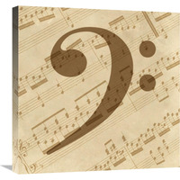 Music - Bass Clef-Canvas Art-24&quotx24"