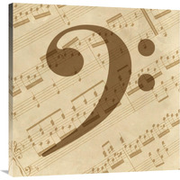 Music - Bass Clef-Canvas Art-36"x36"