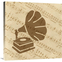 Music - Phonograph-Canvas Art-30"x30"