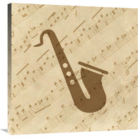 Music - Saxophone-Canvas Art-30"x30"