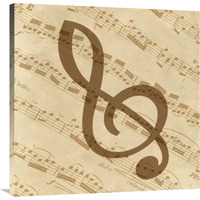 Music - Treble Clef-Canvas Art-36"x36"