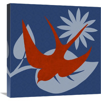 Bright Birds: Swallow-Canvas Art-24"x24"