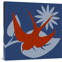 Bright Birds: Swallow-Canvas Art-30"x30"