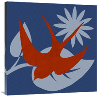 Bright Birds: Swallow-Canvas Art-36"x36"