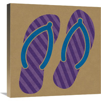 Summer Fun: Flip Flops-Canvas Art-24"x24"