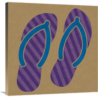 Summer Fun: Flip Flops-Canvas Art-30"x30"