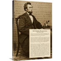 Abraham Lincoln - Gettysburg Address-Canvas Art-20"x30"