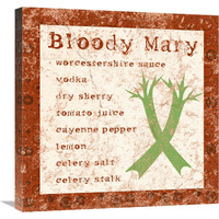 Cocktail Recipes - Bloody Mary-Canvas Art-24"x24"