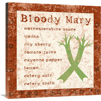 Cocktail Recipes - Bloody Mary-Canvas Art-30"x30"