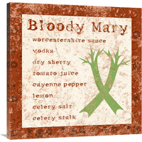 Cocktail Recipes - Bloody Mary-Canvas Art-36"x36"