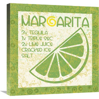 Cocktail Recipes - Margarita-Canvas Art-24"x24"