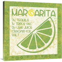 Cocktail Recipes - Margarita-Canvas Art-36"x36"