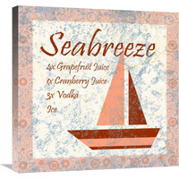 Cocktail Recipes - Sea Breeze-Canvas Art-24"x24"