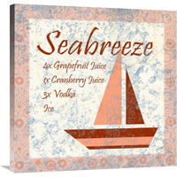 Cocktail Recipes - Sea Breeze-Canvas Art-30"x30"