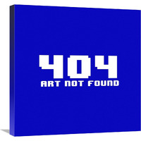 Virtual Messages in the Real World - 404 Square Blue-Canvas Art-24&quotx24"