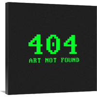 Virtual Messages in the Real World - 404 Square Green-Canvas Art-30"x30"