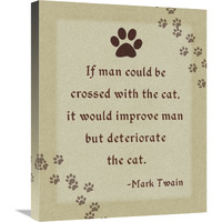 Mark Twain Cross Man and Cat-Canvas Art-20&quotx24"