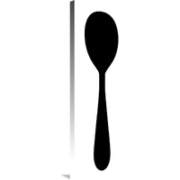 Mealtime: Black on White - Spoon-Canvas Art-12"x36"