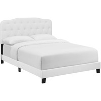 Amelia Full Faux Leather Bed - White