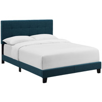 Amira King Upholstered Fabric Bed - Azure