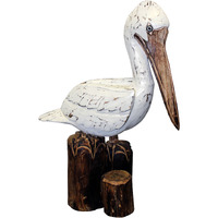 20" Wooden Pelican on Triple Post