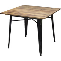 Dining Table 36" x 36" with Rosewood Top and Metal Legs, Seats 2 to 4