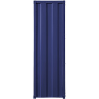 Industrial Style Metal Wardrobe with Recessed Door Front, Blue