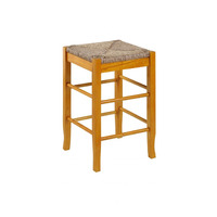 24" SQUARE RUSH CNTR STOOL [OAK]