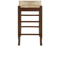 24" SQUARE RUSH CNTR STOOL [CAPPUCCINO]