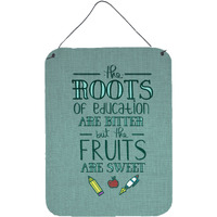 &quotCaroline's Treasures Education Fruits are Sweet Teacher Metal Print, 16 H x 12 W, Multicolor"