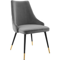 Adorn Tufted Performance Velvet Dining Side Chair Gray