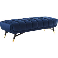 Adept 60" Performance Velvet Bench Midnight Blue