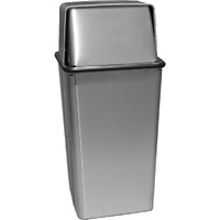 36HTSS-VV Ergode Pushtop Stainless Steel Trash Receptacle with Push Door and 4 Feet - Optional Liner Available