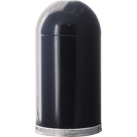 Ergode Dometop 412DTBK-VV - Touchless Dome Top Receptacle for Hospitality, Healthcare, Restaurants, and Offices - Stainless Steel Bottom Band - Strong Steel Construction - Galvanized Liner - Powder Coat Finish