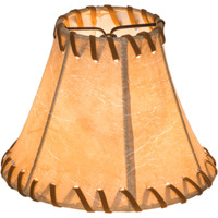 6"W X 4.5"H Faux Leather Tan Hexagon Shade