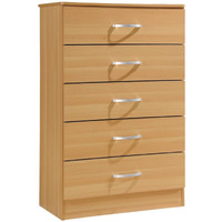 Hodedah 5-Drawer Chest in Beech