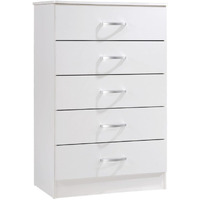 Hodedah 5-Drawer Chest in White