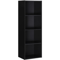 Hodedah 4-Shelf Bookcase in Black