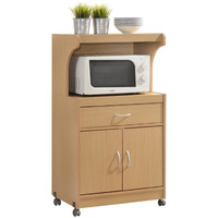 Hodedah Microwave Kitchen Cart in Beech