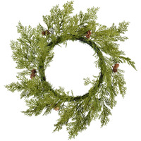 24" Cedar Pinecone Wreath 30Tips