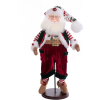 19" Holly Jolly Santa Doll with Stand