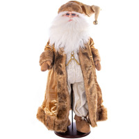 28" Mocha Velvet Santa Doll with Stand