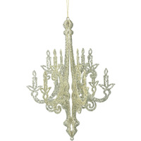 16" Champagne Glitt Chandelier Orn 2/Bag