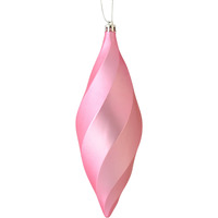 8" Pink Matte Swirl Finial 6/Bag