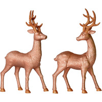 16.5" Rose Gold Deer w/Glitter 2/Set