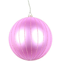 5" Orchid Matte Glitter Ball Orn 4/bag