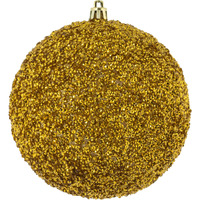 4.75" Gold Beaded Ball Drilled 6/Bag