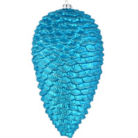 10" Turquoise Matte Glitter Pinecone 2/B