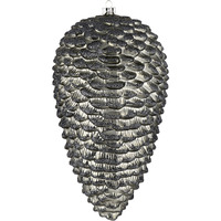 10" Limestone Matte Glitter Pinecone 2/B